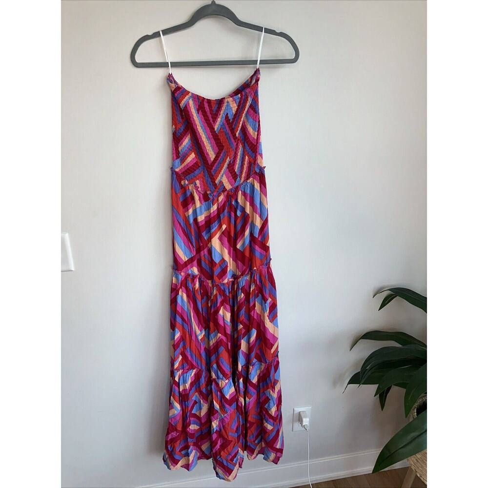 Abel the Label Anthropologie Pink Lilac Maxi Dress NWT sz Medium Strapless Boho